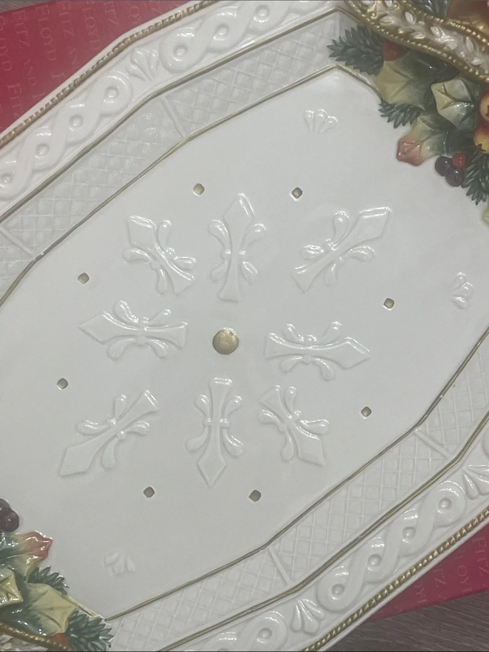 Fitz & Floyd Snowy Woods Oval Serving Platter 1996 Christmas 15x10
